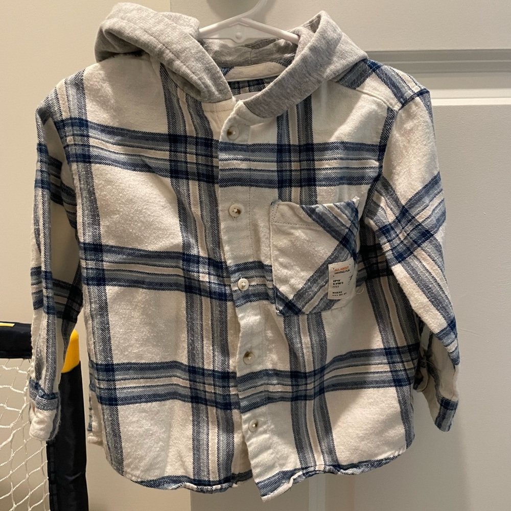 Zara Toddler flannel with hood 18-24 month